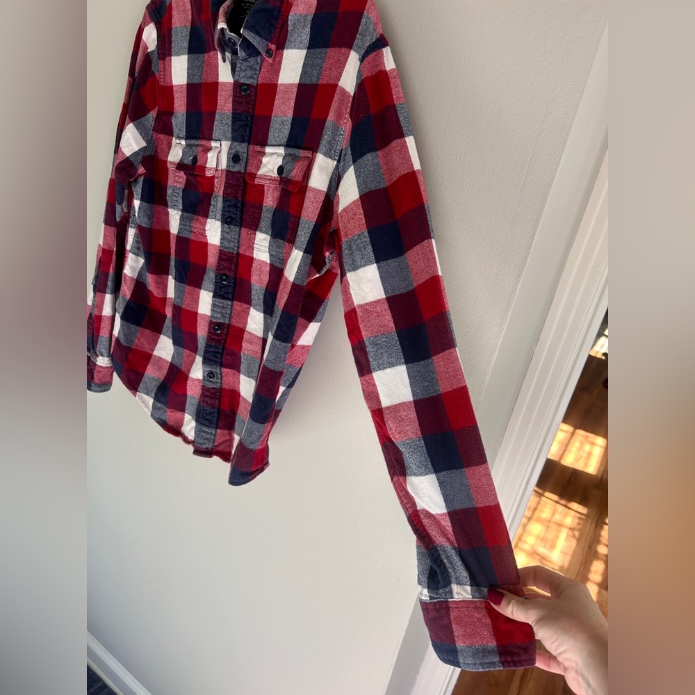 Y2K ABERCROMBIE & FITCH Buffalo Plaid Button Down Flannel Shirt Indie | Men’s XL - Picture 9 of 16